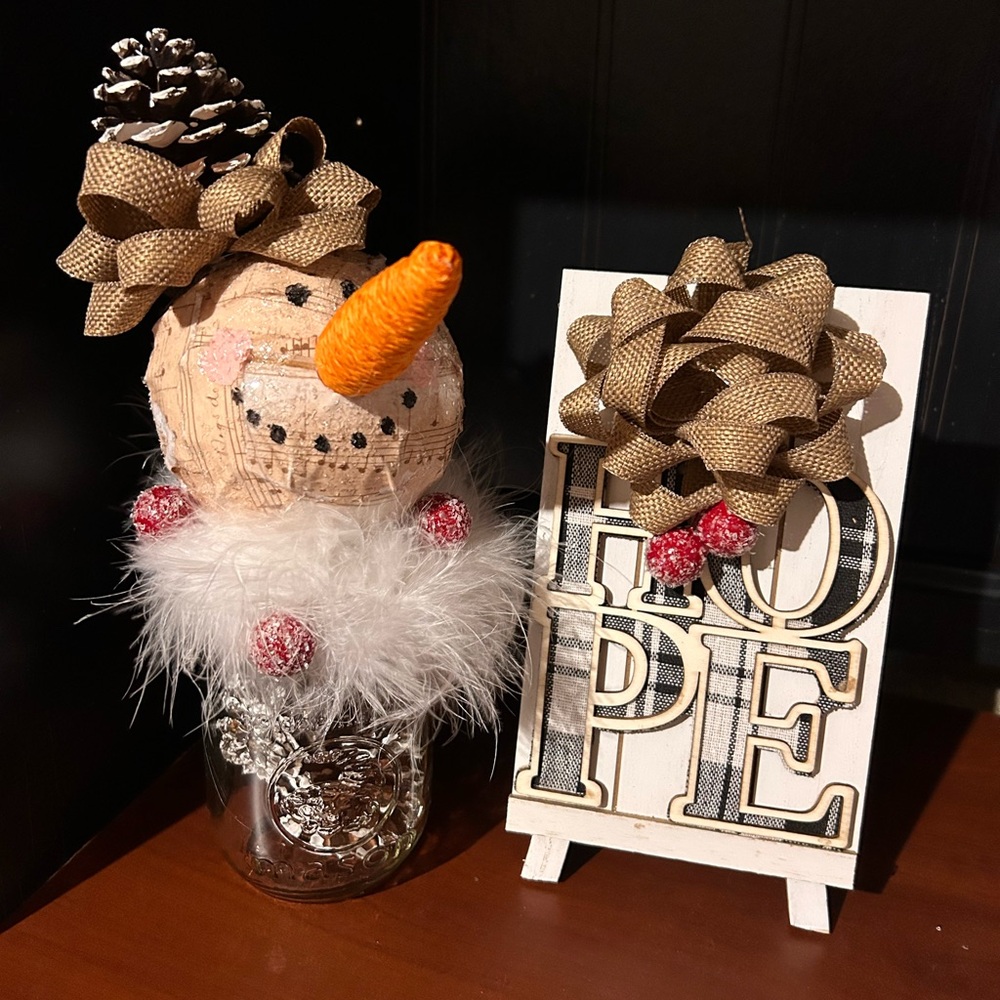 Handmade Christmas Holiday Snowman